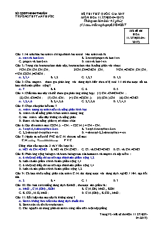 Đề thi thử Quốc gia môn Hóa học Lớp 11 - Mã đề: 11.2TN - Trường THPT An Phước (Có đáp án)