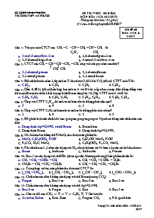 Đề thi trắc nghiệm môn Hóa học Lớp 11 - Mã đề: 11CB - Trường THPT An Phước (Có lời giải)