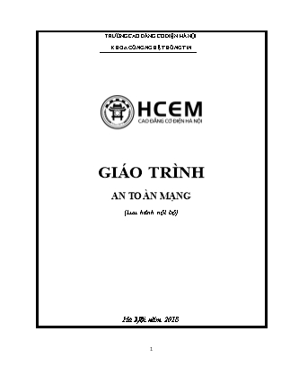 Giáo trình An toàn mạng - Trường Cao đẳng Cơ điện Hà Nội