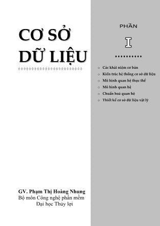 Giáo trình Cơ sở dữ liệu - Phạm Thị Hoàng Nhung