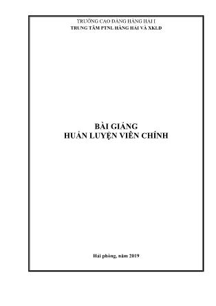 Giáo trình Huấn luyện viên chính - Trường Cao đẳng Hàng Hải 1
