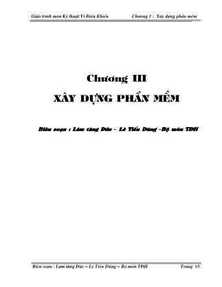 Giáo trình Kỹ thuật vi điều khiển - Chương 3: Xây dựng phần mềm - Lâm Tăng Đức