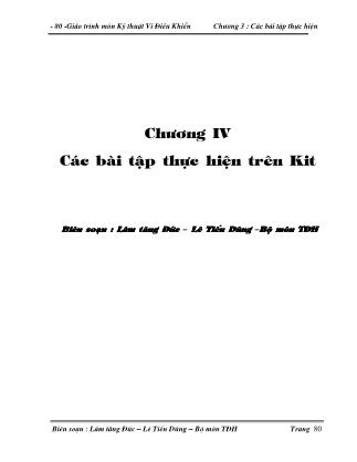 Giáo trình Kỹ thuật vi điều khiển - Chương 4: Các bài tập thực hiện trên Kit - Lâm Tăng Đức