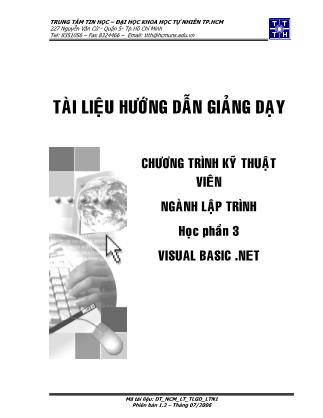 Giáo trình Kỹ thuật viên ngành lập trình