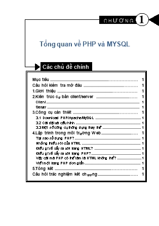 Giáo trình Lập trình PHP cơ bản - Chương 1: Tổng quan về PHP và MYSQL