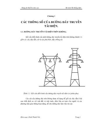Giáo trình Mạng và thiết bị siêu cao - Chương 1: Các thông số của đường dây truyền tải điện