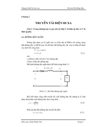 Giáo trình Mạng và thiết bị siêu cao - Chương 2: Truyền tải điện đi xa