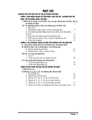 Giáo trình Mạng và thiết bị siêu sao - Phần 1: Đường dây dài siêu cao áp và hệ thống tải điện