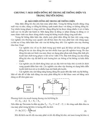 Giáo trình Mô hình hóa máy điện - Chương 7: Máy điện đồng bộ trong hệ thống điện và trong truyền động
