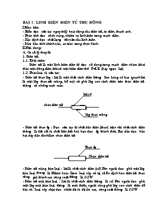 Giáo trình môn Điện tử cơ bản