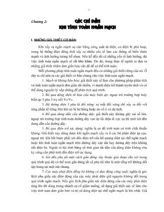 Giáo trình Ngắn mạch trong hệ thống điện - Chương 2: Các chỉ dẫn khi tính toán ngắn mạch