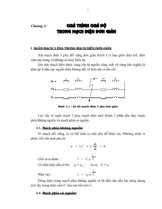 Giáo trình Ngắn mạch trong hệ thống điện - Chương 3: Quá trình quá độ trong mạch điện đơn giản