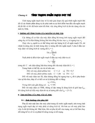 Giáo trình Ngắn mạch trong hệ thống điện - Chương 4: Tình trạng ngắn mạch duy trì