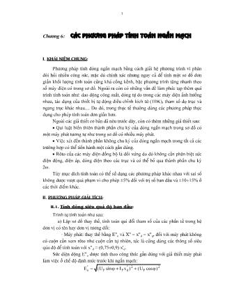 Giáo trình Ngắn mạch trong hệ thống điện - Chương 6: Các phương pháp tính toán ngắn mạch