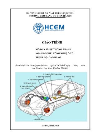 Giáo trình nghề Công nghệ ô tô - Môđun: Hệ thống phanh