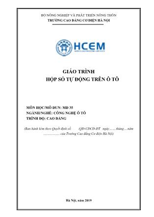 Giáo trình nghề Công nghệ ô tô - Môđun: Hộp số tự động trên ô tô