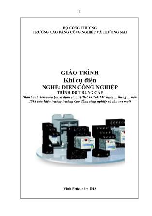 Giáo trình nghề Điện công nghiệp - Khí cụ điện - Trình độ Trung cấp