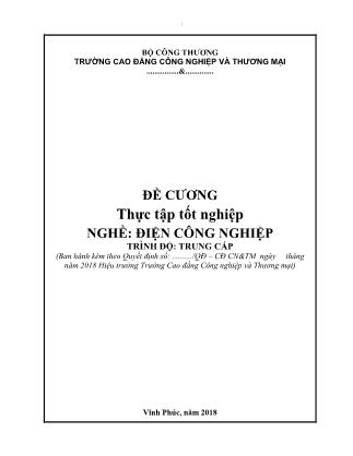 Giáo trình nghề Điện công nghiệp - Thực tập tốt nghiệp - Trình độ Trung cấp