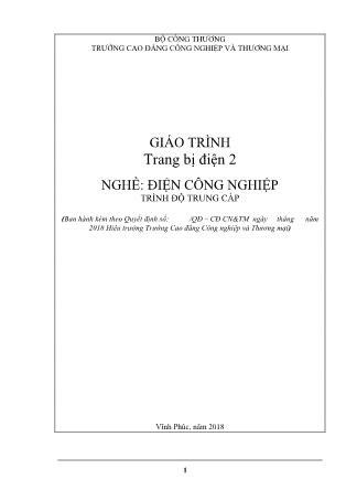 Giáo trình nghề Điện công nghiệp - Trang bị điện 2 - Trình độ Trung cấp