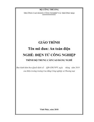 Giáo trình nghề Điện tử công nghiệp - Môđun: An toàn điện