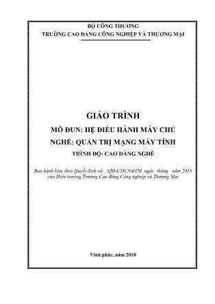 Giáo trình nghề Quản trị mạng máy tính - Hệ điều hành máy chủ