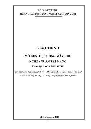 Giáo trình nghề Quản trị mạng máy tính - Hệ thống máy chủ
