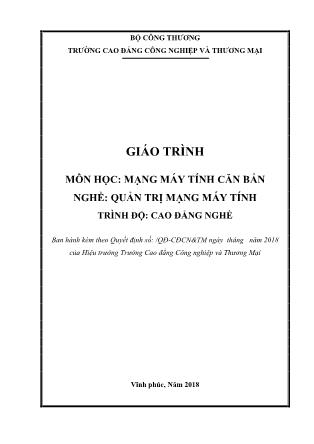 Giáo trình nghề Quản trị mạng máy tính - Mạng máy tính căn bản