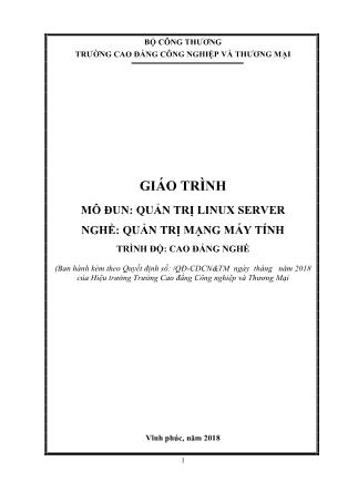 Giáo trình nghề Quản trị mạng máy tính - Quản trị Linux Server
