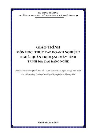 Giáo trình nghề Quản trị mạng máy tính - Thực tập doanh nghiệp 2