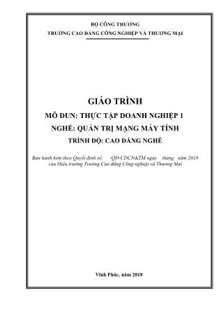 Giáo trình nghề Quản trị mạng máy tính - Thực tập doanh nghiệp 1