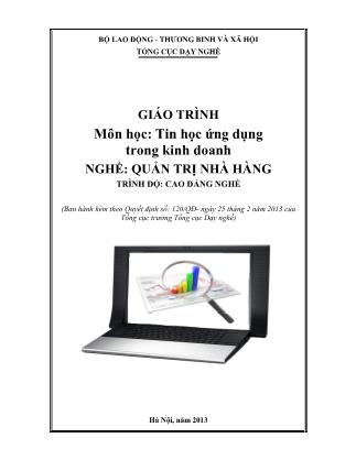 Giáo trình nghề Quản trị nhà hàng - Tin học ứng dụng trong kinh doanh