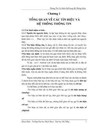 Giáo trình Thông tin và điều độ trong hệ thống điện - Chương 1: Tổng quan về các tín hiệu và hệ thống thông tin