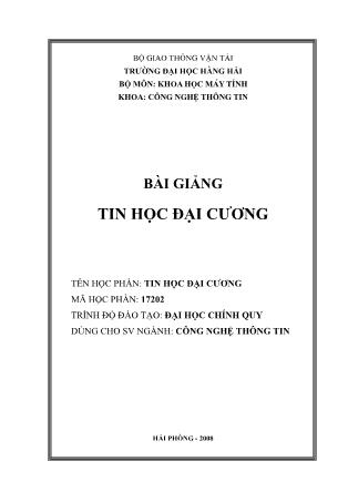 Giáo trình Tin học đại cương