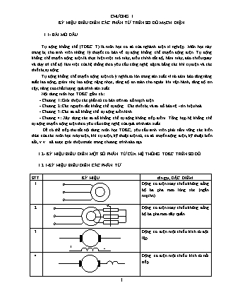 Giáo trình Tự động khống chế và PLC - Chương 1: Ký hiệu biểu diễn các phần tử trên sơ đồ mạch điện