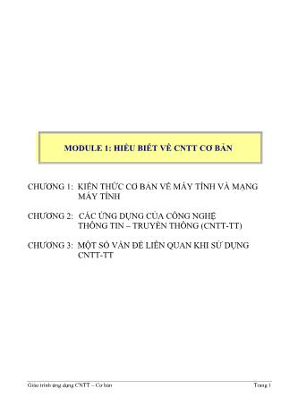 Giáo trình Ứng dụng Công nghệ thông tin cơ bản