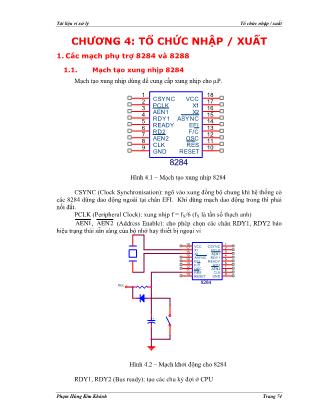 Giáo trình Vi xử lý - Chương 4: Tổ chức nhập/xuất