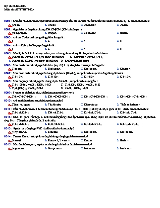 Kiểm tra môn Hóa học Lớp 11 - Trường THPT An Phước