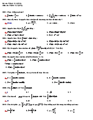 Kiểm tra môn Toán Lớp 12 - Trường THPT An Phước