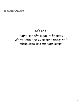 Sổ tay Hướng dẫn xây dựng, phát triển môi trường học và sử dụng ngoại ngữ trong cơ sở Giáo dục nghề nghiệp
