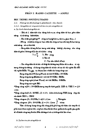 Tài liệu Radio Cassette – Ampli