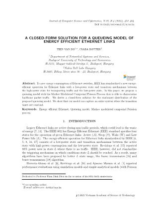 A closed-form solution for a queueing model of energy efficient ethernet links