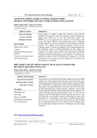 Adaptive sliding mode control based on rbf neural network for two tanks interacting system