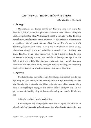 Ẩm thực Nga – thưởng thức và suy ngẫm