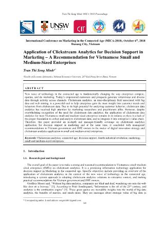 Application of clickstream analytics for decision support in marketing – a recommendation for Vietnamese small and medium-sized enterprises