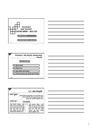 Bài giải Logic học - Chươn 6: Giả thuyết, chứng minh, bác bỏ