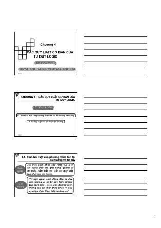 Bài giải Logic học - Chương 4: Các quy luật cơ bản của tư duy logic