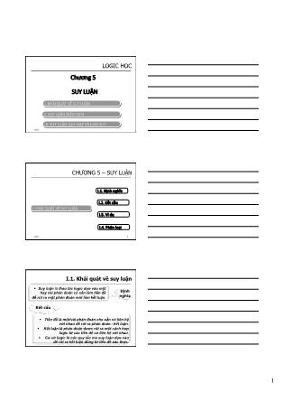 Bài giải Logic học - Chương 5: Suy luận