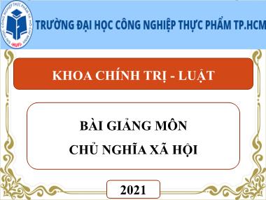 Bài giảng Chủ nghĩa xã hội - Chương 2: Sứ mệnh lịch sử của giai cấp công nhân