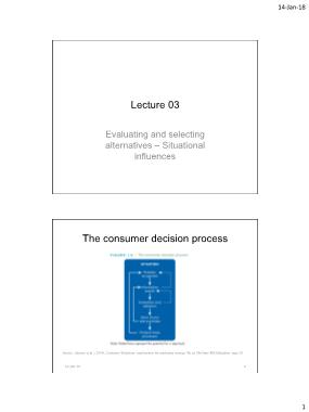 Bài giảng Consumer behaviour - Chương 3: Evaluating and selecting alternatives. Situational influences - Nguyen Hoang Sinh
