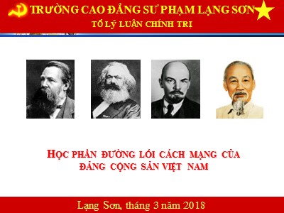 Bài giảng Đường lối cách mạng của Đảng Cộng sản Việt Nam - Chương 4: Đường lối công nghiệp hóa - Trường Cao đẳng Sư phạm Lạng Sơn